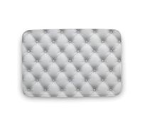 Jubonexis Diamonds - Tapis de porte de salle de bain texture cuir blanc, extra doux, en velours corail, absorption rapide de l'eau, antidérapant et confortable, 40 x 60 cm