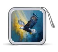 Jubonexis Eagle Flying in The Sky Étui de rangement CD DVD portable pour voiture, maison, voyage