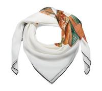 Jubonexis Écharpe tricotée en orange brûlé vert pour femme Écharpe carrée en soie comme foulard de tête foulard en satin