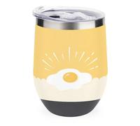 Jubonexis Egg Like The Sun Verre à vin isotherme en acier inoxydable à double paroi avec couvercle 355 ml