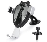 Jubonexis Élégante sorcière sombre tenant un balai, support de téléphone de voiture, support de téléphone triangulaire, base à clip, grille d'aération, support de téléphone portable, accessoires