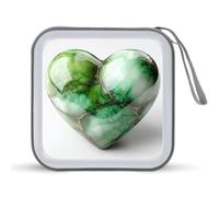 Jubonexis Étui de rangement portable en forme de cœur en marbre vert pour voiture, maison, voyage