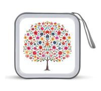 Jubonexis Étui de rangement portable minimaliste arbre mexicain avec fleur pour CD, DVD, voiture, maison, voyage