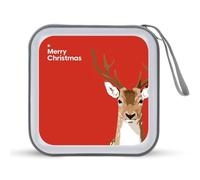 Jubonexis Étui de rangement portable pour CD, DVD et voiture Motif renne Merry Christmas