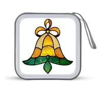 Jubonexis Étui de rangement portable pour CD DVD Motif cloche de Noël pour voiture, maison, voyage