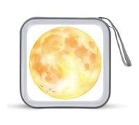 Jubonexis Étui de rangement portable pour CD DVD Motif pleine lune aquarelle