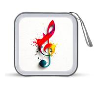 Jubonexis Étui de rangement portable pour CD et DVD avec notes de musique colorées pour voiture, maison, voyage