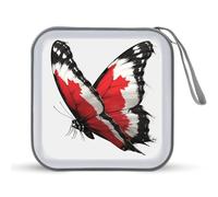 Jubonexis Étui de rangement portable pour CD et DVD Motif drapeau du Canada