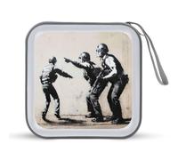 Jubonexis Étui de rangement portable pour CD et DVD Motif policier Street Art