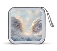 Jubonexis Étui de rangement pour CD et DVD avec ailes d'ange sur nuages enneigés