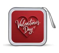 Jubonexis Étui de rangement romantique pour CD DVD ou CD Motif cœur rouge Pour la Saint Valentin