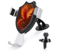 Jubonexis Fantasy Art Majestic Phoenix Soaring Support de téléphone de voiture triangulaire à clip Base d'aération Support de téléphone portable Accessoires automobiles pour smartphones portables de 4