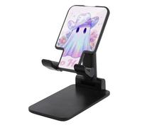 Jubonexis Fantôme pastel portant un chapeau de cowboy dans un support de téléphone portable holographique pliable et réglable pour bureau
