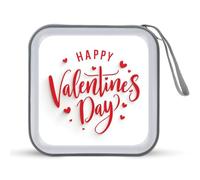 Jubonexis Festive Happy Valentine's Day Étui de rangement portable pour CD DVD Motif lettres rouges