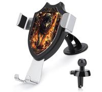 Jubonexis Fire Wolf Wildflowers Support de téléphone pour voiture Motif fleurs sauvages Triangle Clip Base Air Vent Support de voiture Accessoires automobiles pour smartphones portables de 4 à 6
