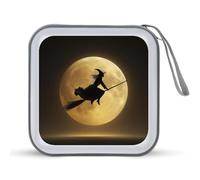 Jubonexis Flying Witch Étui de rangement pour CD DVD portable pour voiture, maison, voyage
