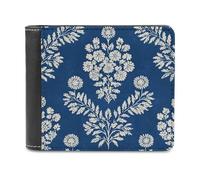 Jubonexis Folk Block Portefeuille à deux volets en cuir PU souple pour pièces de monnaie et carte de crédit, portefeuille fin et durable pour homme et femme