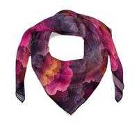 Jubonexis Foulard carré en satin avec motif nuages rouges et roses pour femme