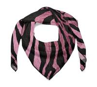 Jubonexis Foulard carré en satin avec motif zébré rose et noir pour femme