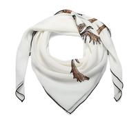 Jubonexis Foulard carré en soie avec motif cerf dessiné à la main pour femme