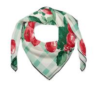 Jubonexis Foulard carré vintage en satin avec motif baies rouges sur vert pour femme