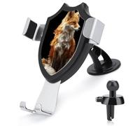 Jubonexis Fox Fantasy Art Support de téléphone de voiture triangulaire à clip Base pour grille d'aération Accessoires automobiles pour smartphones portables de 4 à 6 pouces