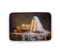 Jubonexis Ghost Tapis de salle de bain en velours corail extra doux, absorption rapide de l'eau, antidérapant, confortable, 40 x 60 cm