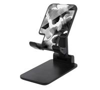 Jubonexis Ginkgo - Support de téléphone portable pliable et réglable - Motif silhouettes de feuilles - Noir et blanc