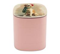 Jubonexis Golden Retriever - Boîte à bijoux rotative en forme de chapeau de Père Noël rouge pour femmes, organisateur de bijoux rotatif pour colliers, bracelets, bagues