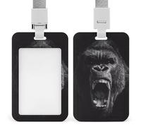 Jubonexis Gorilla Porte-badge rétractable noir et blanc avec clip pour carte de protection, badge nominatif, pour travail, bureau, médecin, infirmière