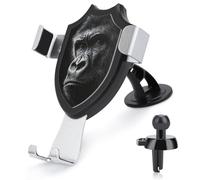Jubonexis Gorilla Support de téléphone de voiture en forme de triangle pour grille d'aération Noir et blanc Accessoires automobiles pour smartphones portables de 4 à 6 pouces