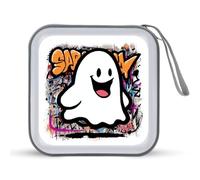 Jubonexis Graffiti Ghost Street Art Esthétique Étui de rangement CD DVD Portable pour voiture, maison, voyage