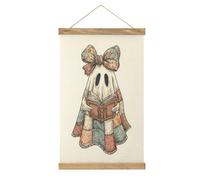 Jubonexis Grand nœud fantôme de lecture sur toile, cadre en bois, cadre à suspendre, kit de décoration murale