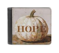Jubonexis Grand portefeuille à deux volets en cuir synthétique souple avec inscription « Hope » en forme de citrouille avec inscription « Hope » - Porte-monnaie - Durable - Pour homme et femme