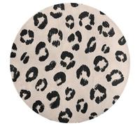 Jubonexis Grand tapis rond minimaliste imprimé léopard moderne antidérapant 90 cm