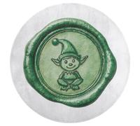 Jubonexis Grand tapis rond moderne antidérapant avec sceau de cire de Noël à l'aquarelle en relief - 90 cm