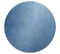 Jubonexis Grand tapis rond moderne antidérapant en aluminium brossé bleu métallisé 90 cm