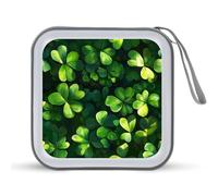 Jubonexis Green Clover Étui de rangement portable pour CD/DVD pour voiture, maison, voyage