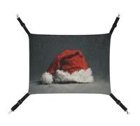 Jubonexis Hamac respirant pour animal domestique avec sangles réglables - Vieux chapeau de Père Noël rouge