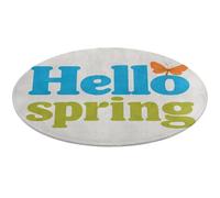 Jubonexis Hello Spring Petit tapis rond moderne antidérapant Motif papillon Orange 90 cm