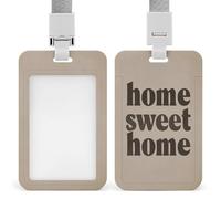 Jubonexis Home Sweet Home Porte-badge simple avec clip rétractable pour carte de protection pour le travail, le bureau, les médecins, les infirmières