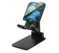 Jubonexis Hortensias en verre teinté bleu pâle et vert support de téléphone portable pliable et réglable pour bureau