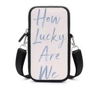 Jubonexis How Lucky Are We Sac à bandoulière minimaliste pour téléphone portable et smartphone avec sangle réglable