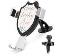 Jubonexis How Lucky Are We Support de téléphone de voiture minimaliste avec base triangulaire à clip pour grille d'aération Accessoires automobiles pour smartphones portables de 4 à 6 pouces