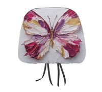 Jubonexis Impasto - Lot de 2 housses élastiques et confortables pour appuie-tête de voiture avec imprimé papillon et peinture à l'huile pour homme et femme, s'adapte à la plupart des voitures