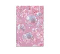 Jubonexis Impression sur toile de boules disco roses - Impression sur toile pour salon, ferme, décoration sans cadre - 30 x 45 cm
