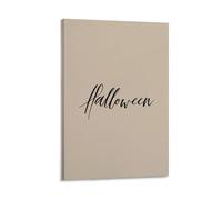 Jubonexis Impression sur toile minimaliste avec texte Halloween sur beige sourd, impression sur toile, peinture esthétique pour salon, ferme, décoration sans cadre, 30 x 45 cm