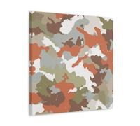 Jubonexis Impression sur toile motif camouflage militaire, orange, vert, blanc, décoration murale décorative pour salon, ferme, 40 x 40 cm