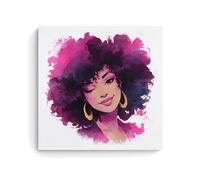 Jubonexis Impression sur toile représentant une femme africaine joyeuse - Impression esthétique pour salon et ferme - 40 x 40 cm - Sans cadre