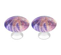 Jubonexis Jelly Fish Lot de 2 boutons de tiroir ronds irisés avec vis pour armoire, placard, maison, bureau, cuisine